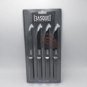 Basque Matte Black Series Steak Knives. Set Of 4. New‎ In Package.